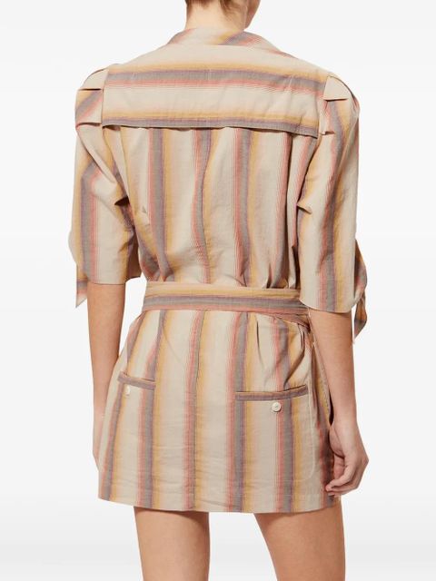 ISABEL MARANT Mariza striped-pattern mini dress - Neutrals