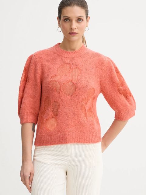 United Colors of Benetton sweter z dodatkiem wełny damski kolor pomarańczowy lekki 18L4E10EV - zdjęcie produktu nr 1