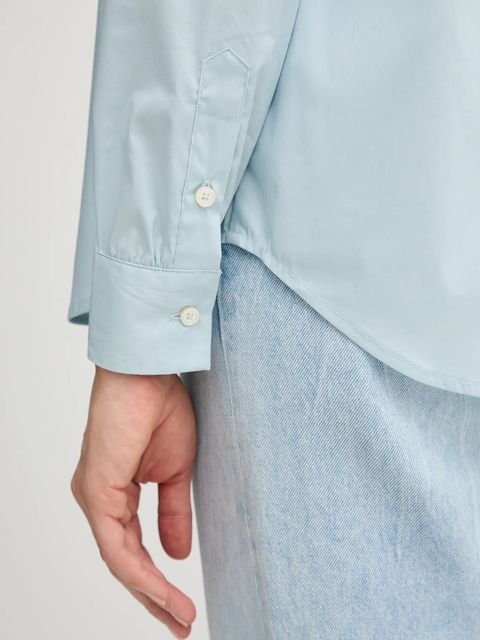 United Colors of Benetton koszula damska kolor niebieski relaxed z kołnierzykiem klasycznym 54KXDQ0CB