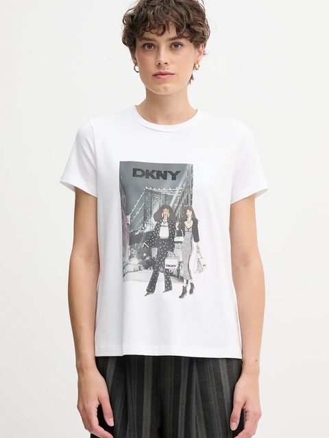 Dkny t-shirt KNIT TOPS damski kolor biały P5MOHWNA