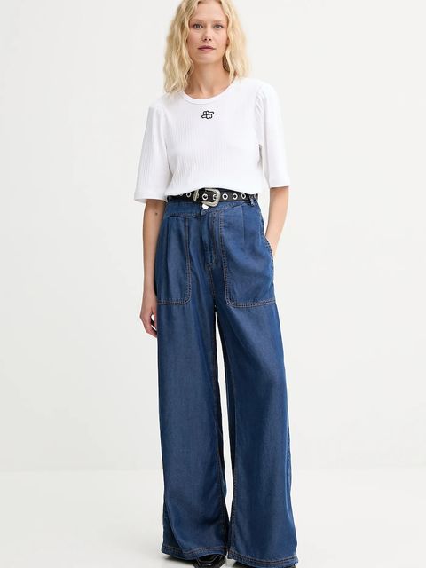 MUNTHE t-shirt bawełniany PARSA damski kolor biały 252110025264 - zdjęcie produktu nr 2