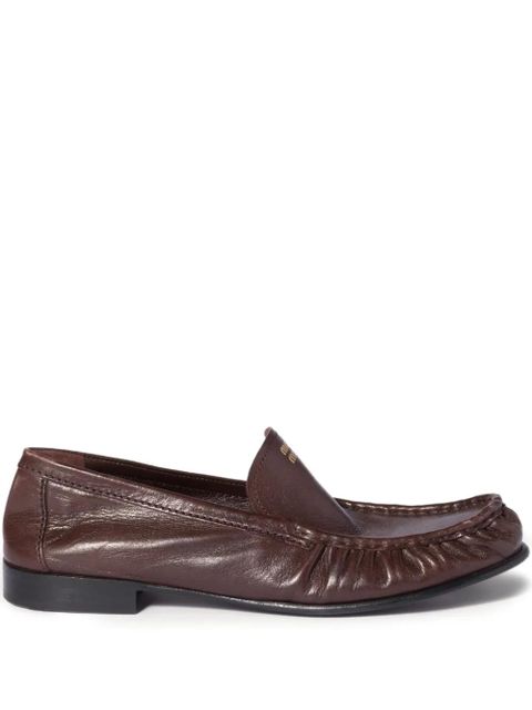 Miu Miu embossed leather loafers - Brown - zdjęcie produktu nr 1