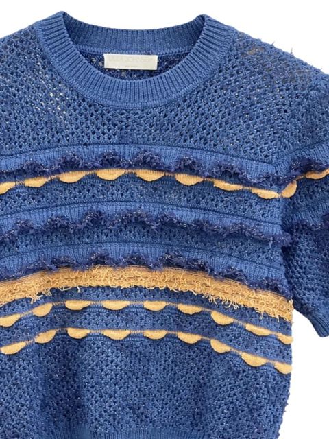 Ulla Johnson knitted short-sleeve top - Blue - zdjęcie produktu nr 2