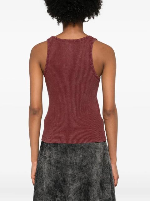 GANNI ribbed scoop-neck tank top - Purple