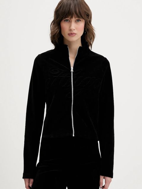 Hugo Blue bluza welurowa damska kolor czarny gładka 50549486 - zdjęcie produktu nr 1