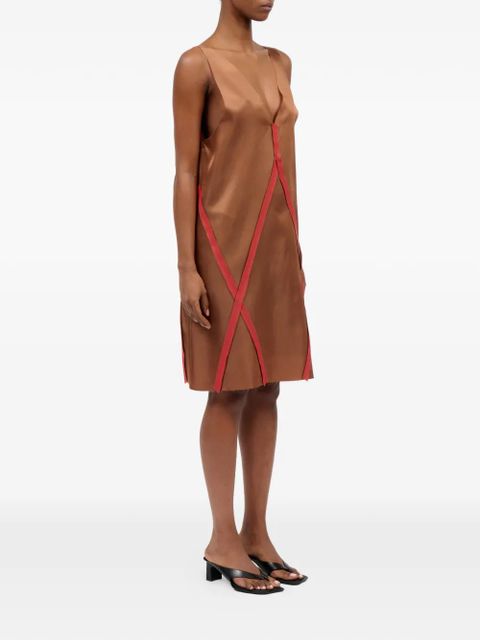 MM6 Maison Margiela V-neck panel mini dress - Brown