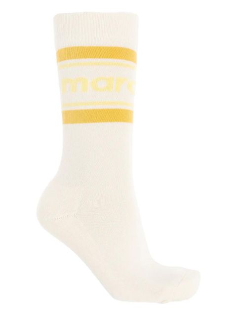 ISABEL MARANT Dona logo-detail socks - Neutrals - zdjęcie produktu nr 2
