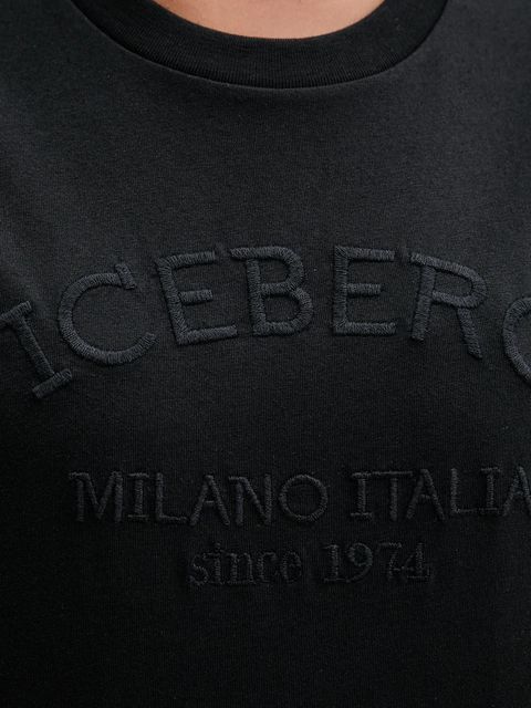 Iceberg t-shirt bawełniany damski kolor czarny F021 6327