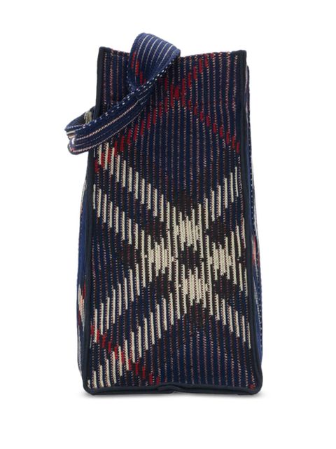 Burberry small Check tote bag - Blue