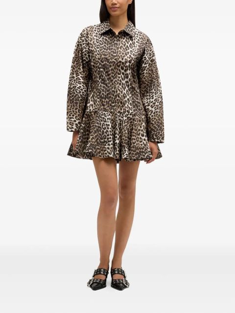 GANNI leopard-print mini dress - Brown - zdjęcie produktu nr 2