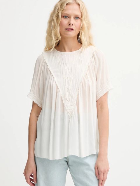 MUNTHE bluzka PERILLA damska kolor beżowy gładka 252100025231 - zdjęcie produktu nr 1