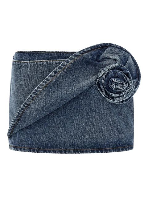 Magda Butrym draped floral mini skirt - Blue - zdjęcie produktu nr 1