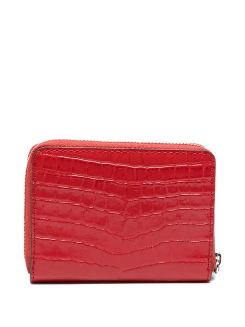 Tory Burch crocodile-embossed zip-around wallet - Red - zdjęcie produktu nr 2