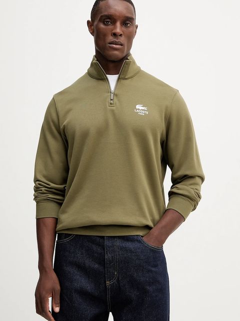 Lacoste bluza bawełniana kolor zielony z nadrukiem SH2735 - zdjęcie produktu nr 1