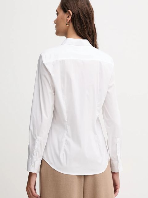 United Colors of Benetton koszula damska kolor biały regular z kołnierzykiem klasycznym 54KXDQ03B