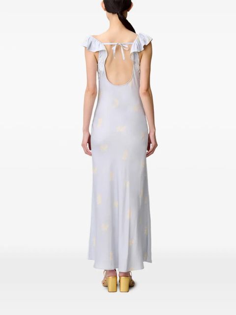 Claudie Pierlot lace-trim floral-print maxi dress - Blue