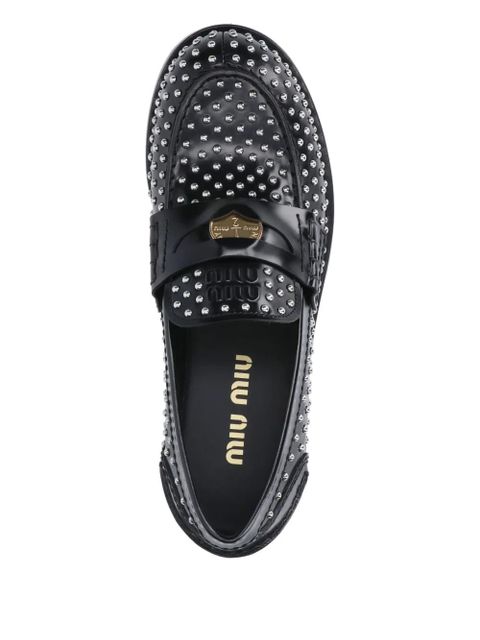 Miu Miu studded penny loafers - Black