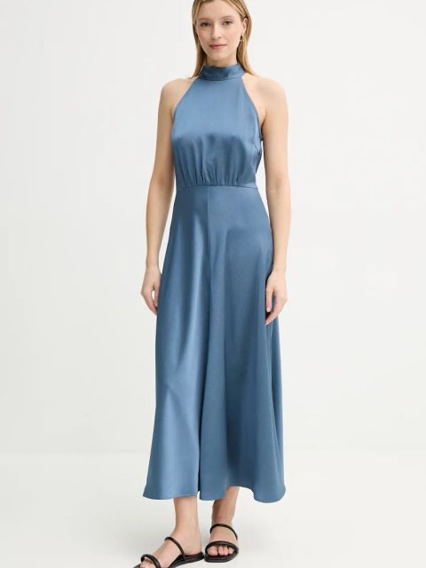 Samsoe Samsoe sukienka Rheo kolor niebieski maxi rozkloszowana F20500071