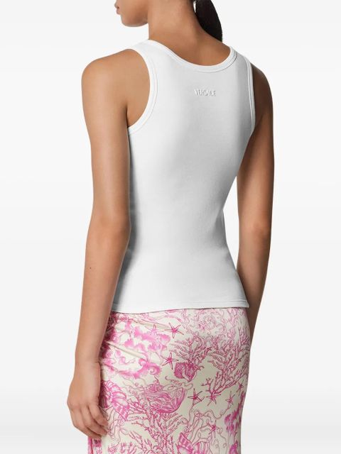 Versace Safety Pin ribbed tank top - White
