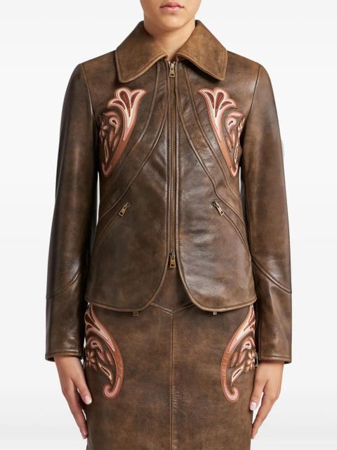 ETRO leather blazer - Brown - zdjęcie produktu nr 2