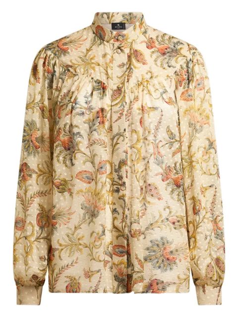 ETRO dotted-effect floral top - Neutrals - zdjęcie produktu nr 1