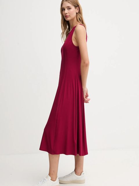 Dkny sukienka kolor różowy maxi rozkloszowana P5ED0BMX