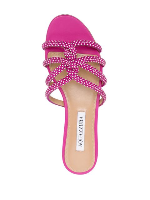 Aquazzura crystal-embellished flat sandals - Pink