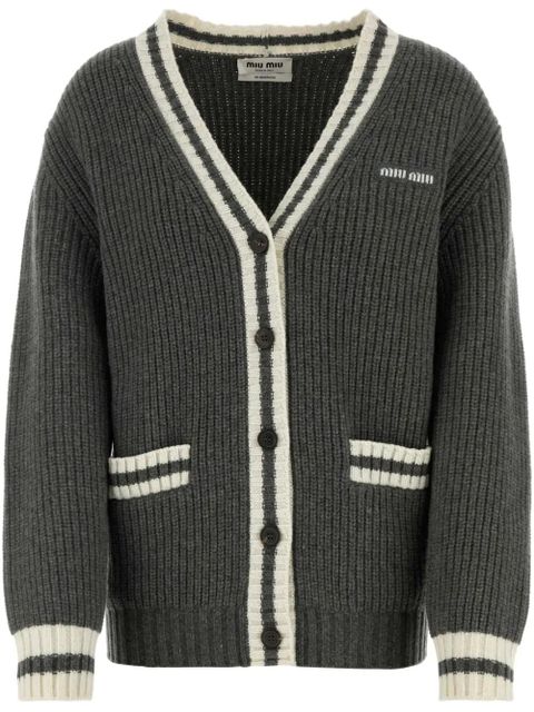 Miu Miu oversize cardigan - Grey - zdjęcie produktu nr 1