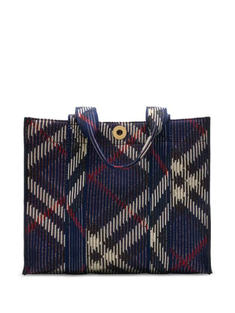 Burberry small Check tote bag - Blue