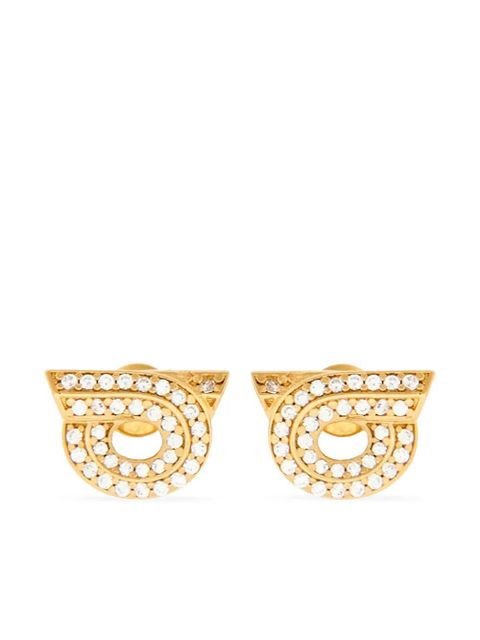 Ferragamo Gancini rhinestone-embellished earrings - Gold - zdjęcie produktu nr 1