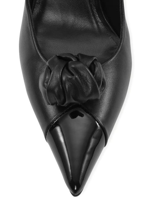 ROTATE BIRGER CHRISTENSEN knot-appliqué leather pumps - Black - zdjęcie produktu nr 2