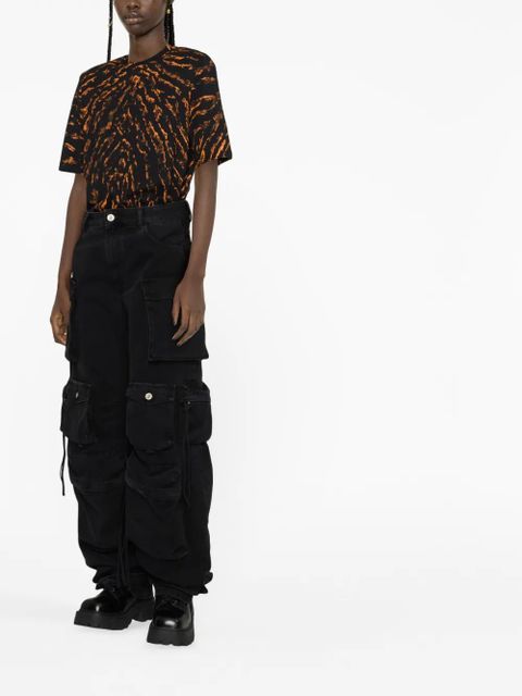 The Attico abstract-pattern T-shirt - Black