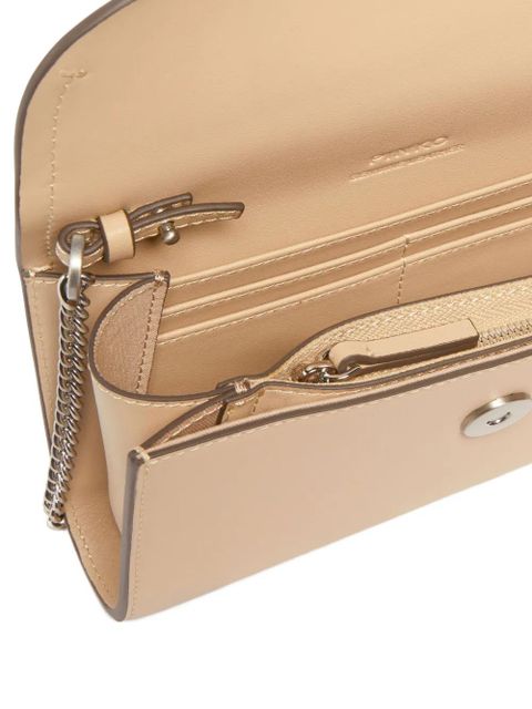 PINKO chain-strap leather clutch - Neutrals