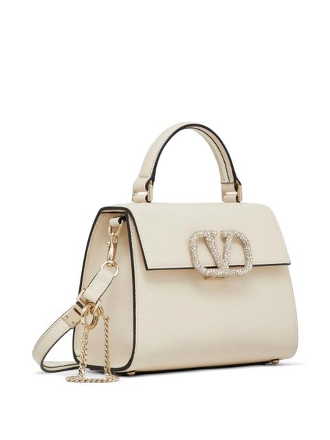 Valentino Garavani small Vsling handbag with jewel embroidery - Neutrals