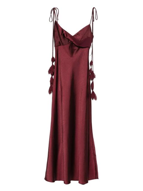 Self-Portrait tie-strap midi dress - Red - zdjęcie produktu nr 1