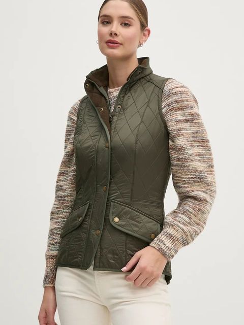 Barbour bezrękawnik Cavalry Quilted Gilet damski kolor zielony przejściowy LGI0016