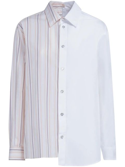 Marni asymmetric striped-pattern shirt - Blue - zdjęcie produktu nr 1