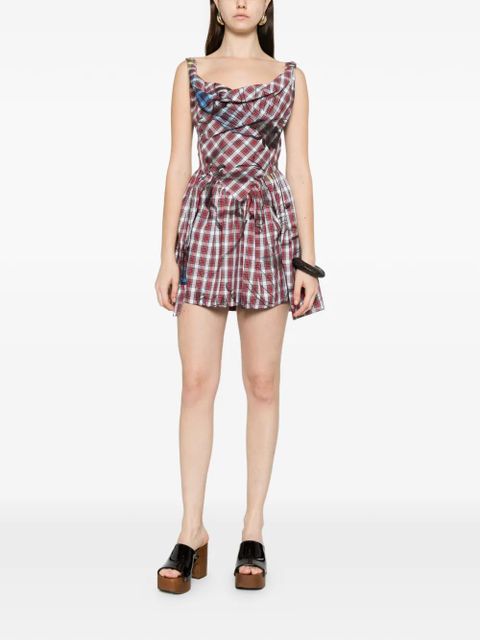 Vivienne Westwood plaid draped mini dress - Red - zdjęcie produktu nr 2
