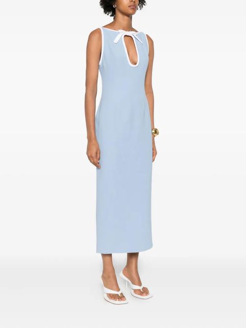 Rowen Rose bow-detail keyhole dress - Blue