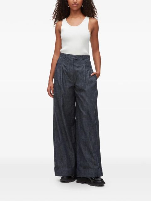 3.1 Phillip Lim double-pleat wide-leg trousers - Blue - zdjęcie produktu nr 2