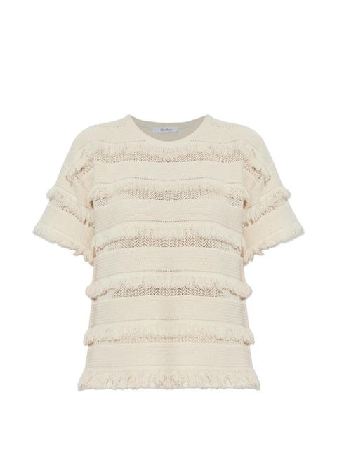 Max Mara fringed knit top - Neutrals - zdjęcie produktu nr 1