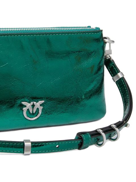 PINKO metallic calfskin chain bag - Green