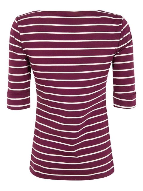 Lauren Ralph Lauren striped boat-neck T-shirt - Red - zdjęcie produktu nr 2