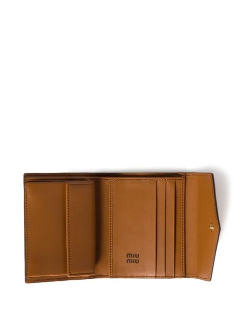 Miu Miu debossed-logo leather wallet - Brown