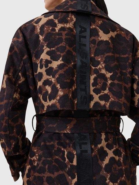 AllSaints płaszcz bawełniany ABEL kolor brązowy W035OC