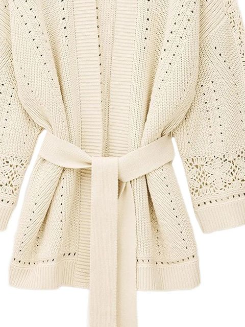 Ba&Sh Perine crochet belted cardigan - Neutrals - zdjęcie produktu nr 2
