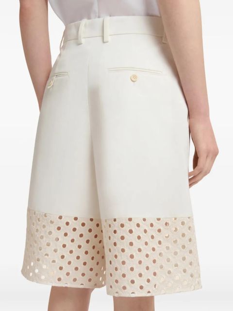 Marni broderie anglaise pleated shorts - White