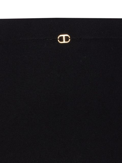 TWINSET elasticated lace-trimmed skirt - Black