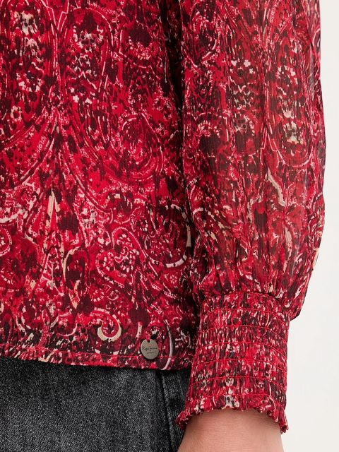 Pepe Jeans bluzka damska kolor bordowy wzorzysta PL3051270