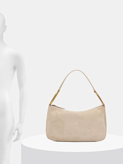 Twinset torebka zamszowa kolor beżowy 261TB7086